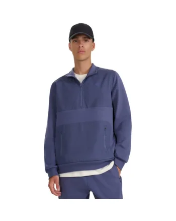 Bluza  cu fermoar 1/2, mov, barbati, sport, stil de viata