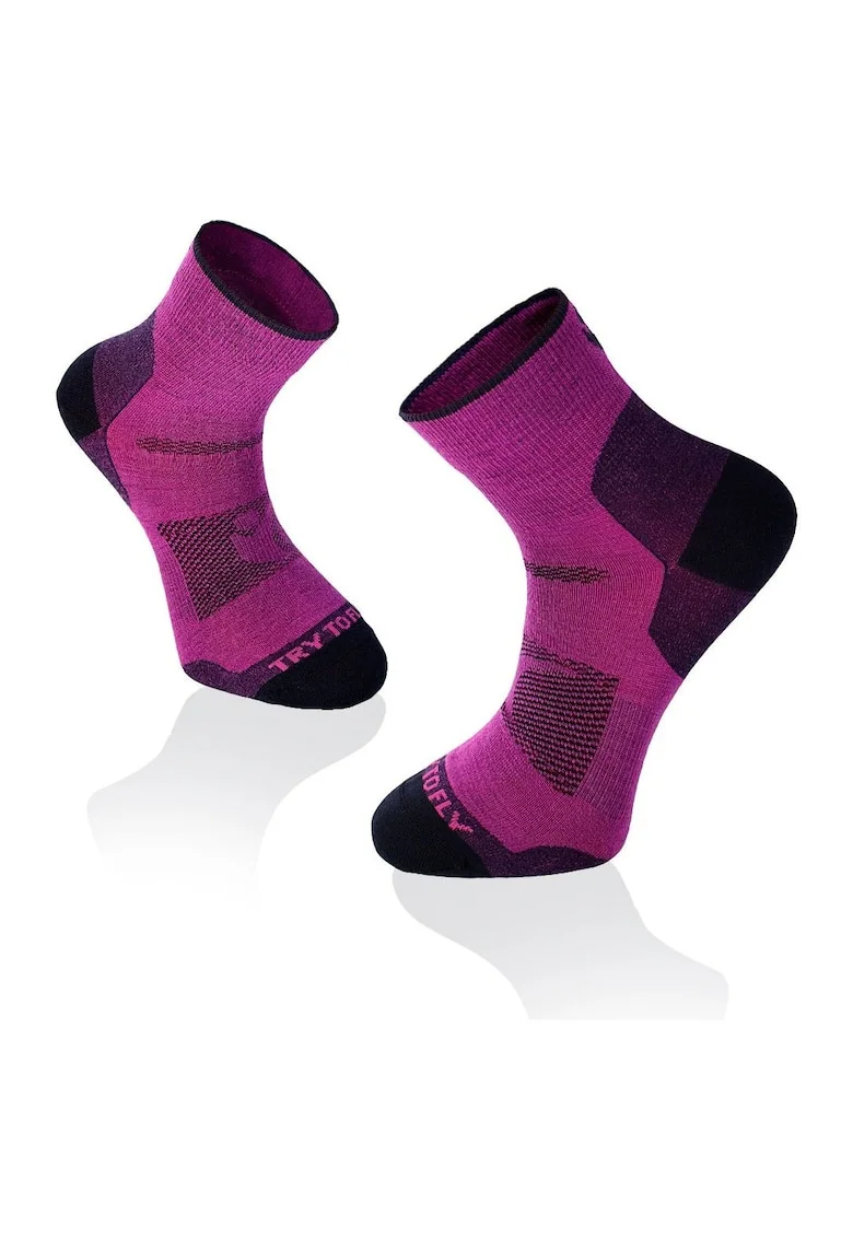 Sosete scurte pentru turism montan LIGHT HIKING ANKLE SOCKS Antracit, Fucsia