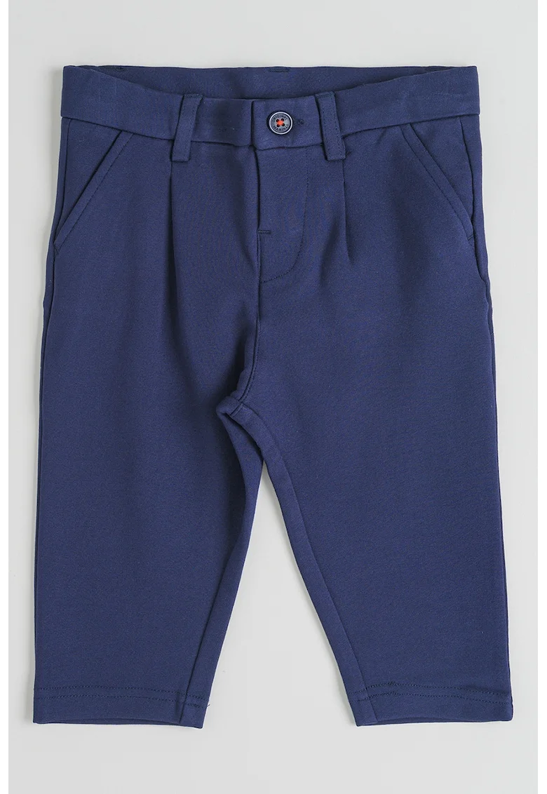 Pantaloni chino cu model uni, Bleumarin
