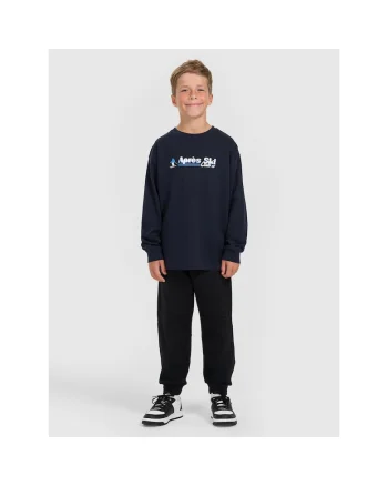 Pantaloni sport baieti,  poliester, negru