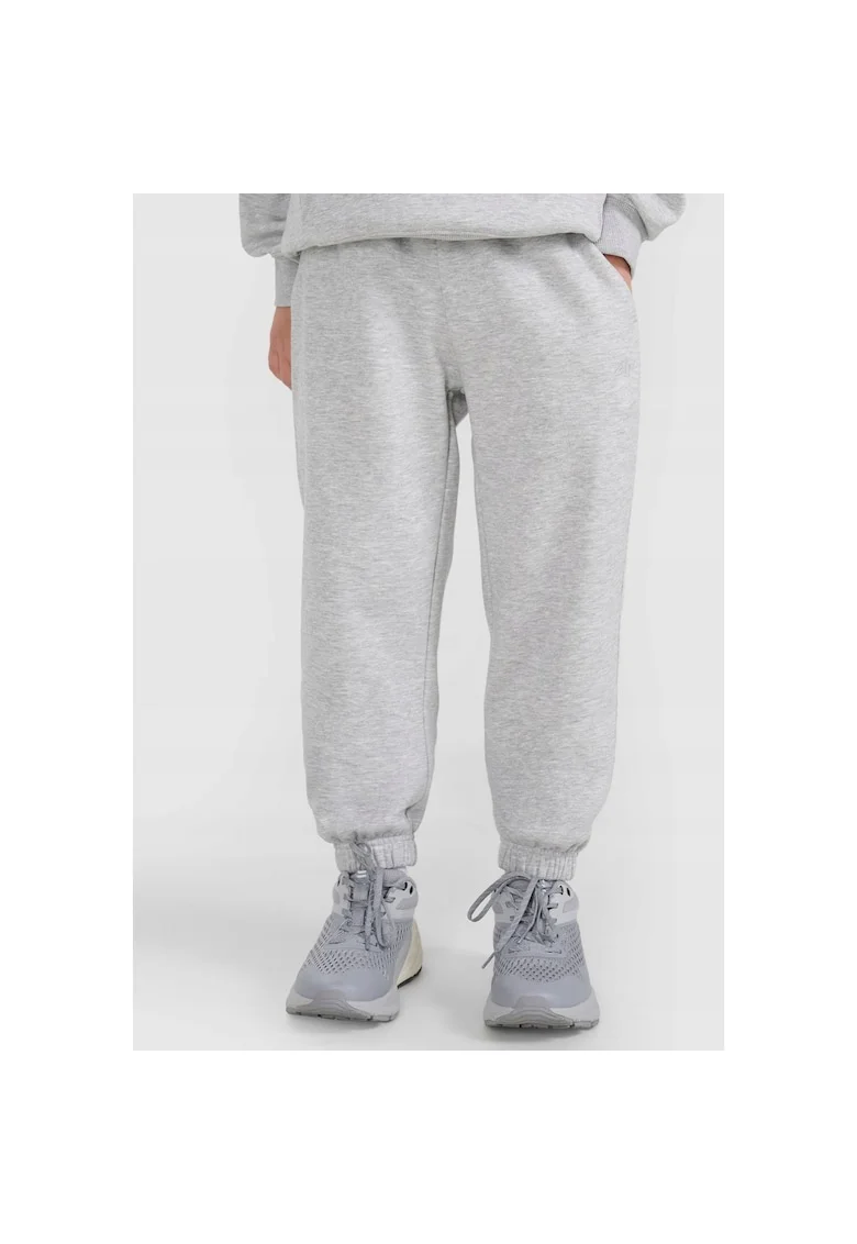 Pantaloni sport copii,  jogger, gri, bumbac, pentru baieti