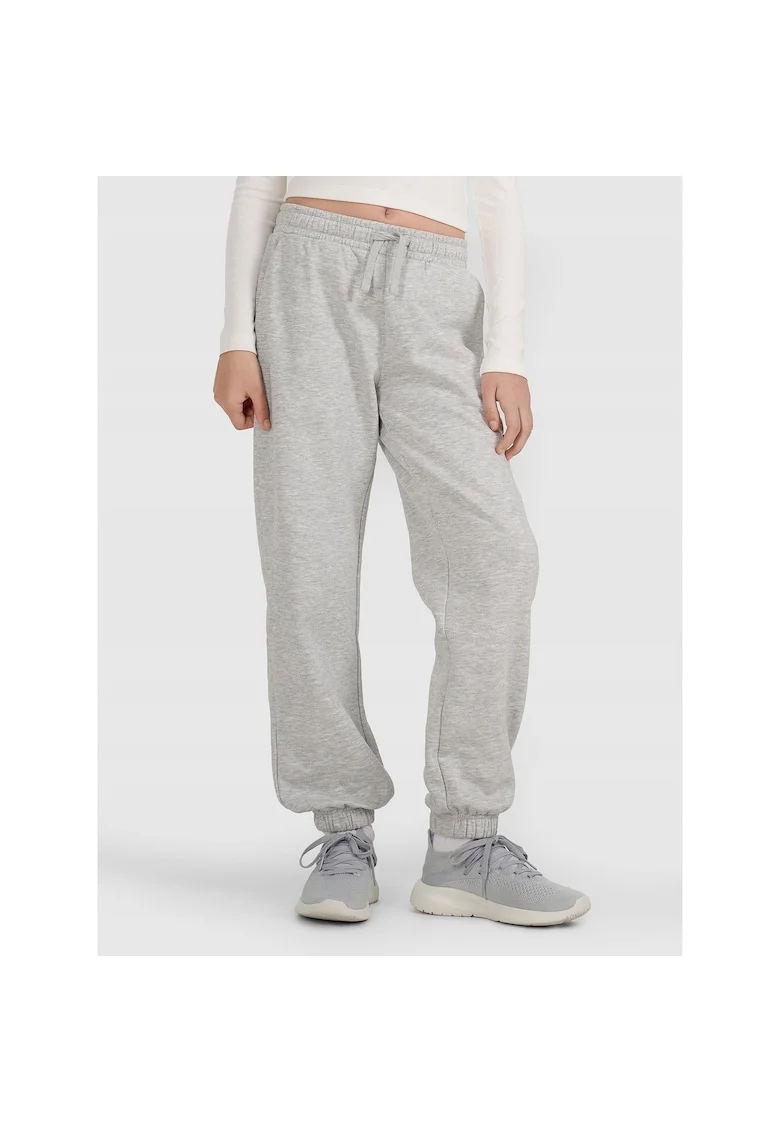 Pantaloni sport fete  bumbac/poliester, gri