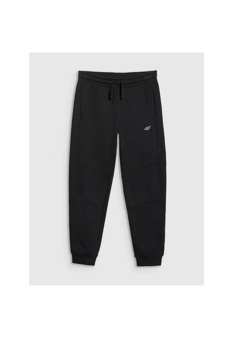 Pantaloni sport baieti,  bumbac/poliester, negru