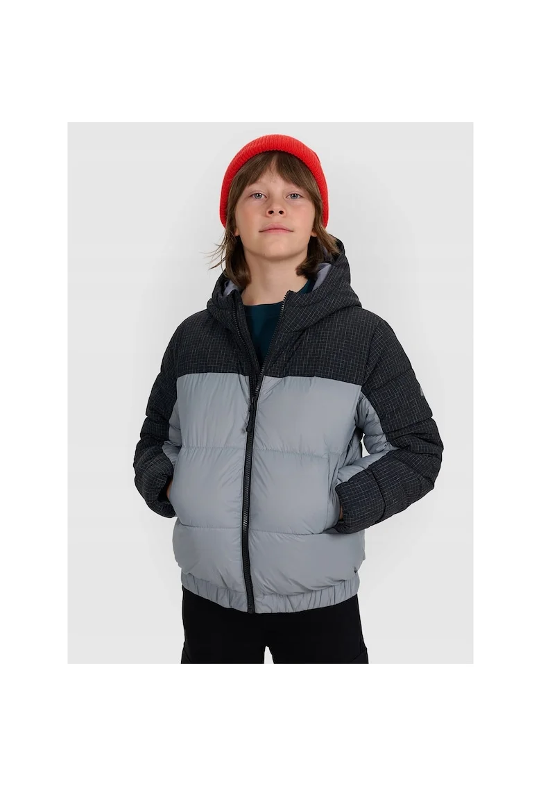 Geaca sport baieti,  poliester, gri/negru