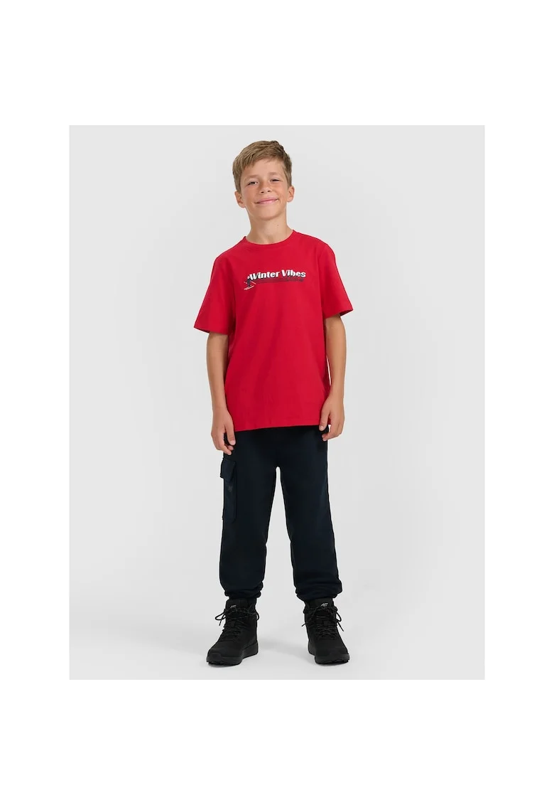 Pantaloni sport baieti,  din bumbac, bleumarin