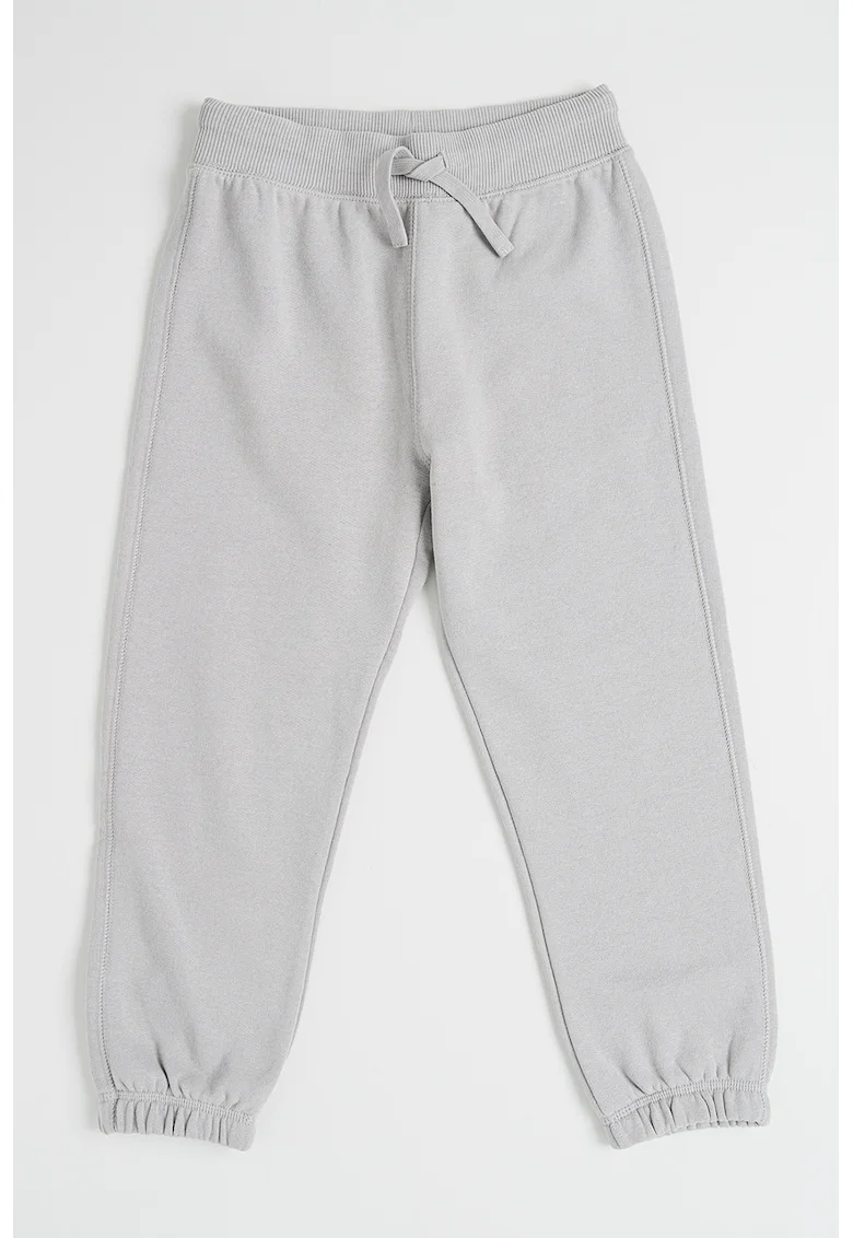Pantaloni de trening din amestec de bumbac cu snururi, Gri cenusiu
