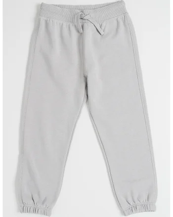 Pantaloni de trening din amestec de bumbac cu snururi, Gri cenusiu