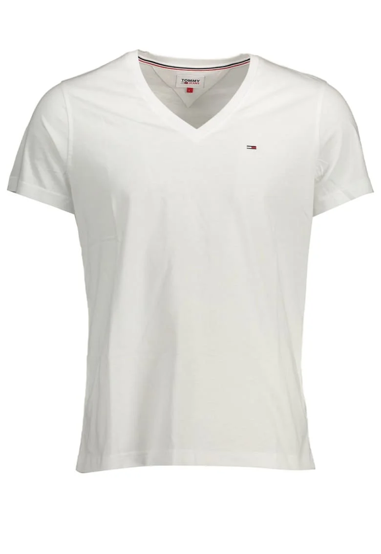 Tricou barbati cu decolteu in v, Alb, Alb