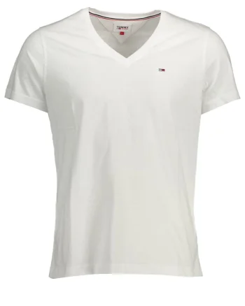 Tricou barbati cu decolteu in v, Alb, Alb