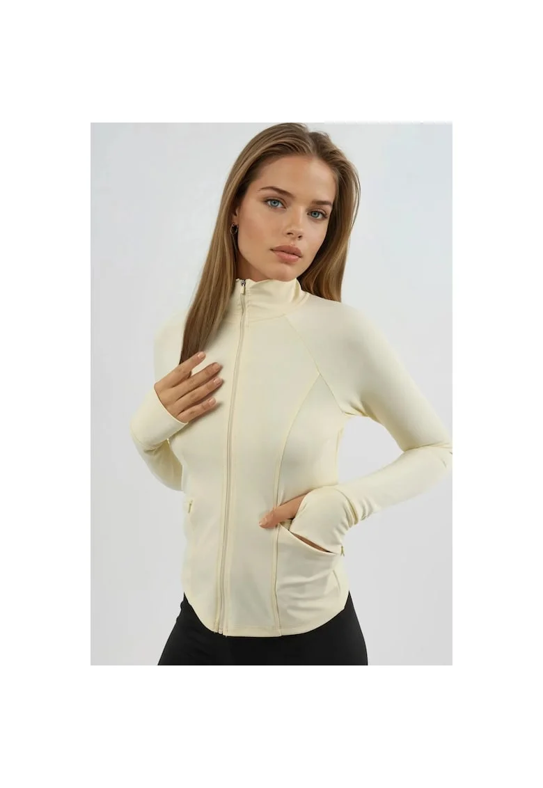 Bluza sport dama,  tricotata, mulata, galben lamaie
