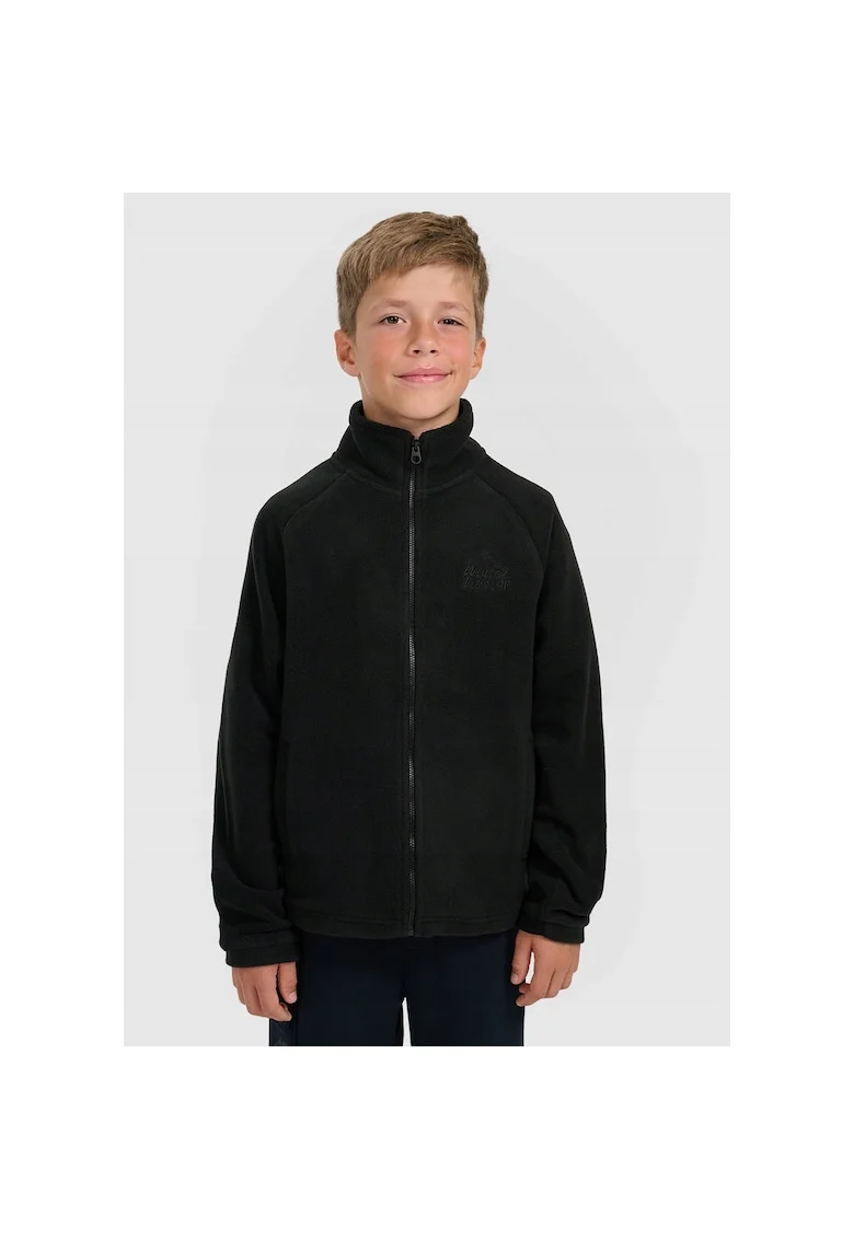 Jacheta sport copii  guler inalt, negru, poliester