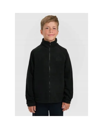 Jacheta sport copii  guler inalt, negru, poliester