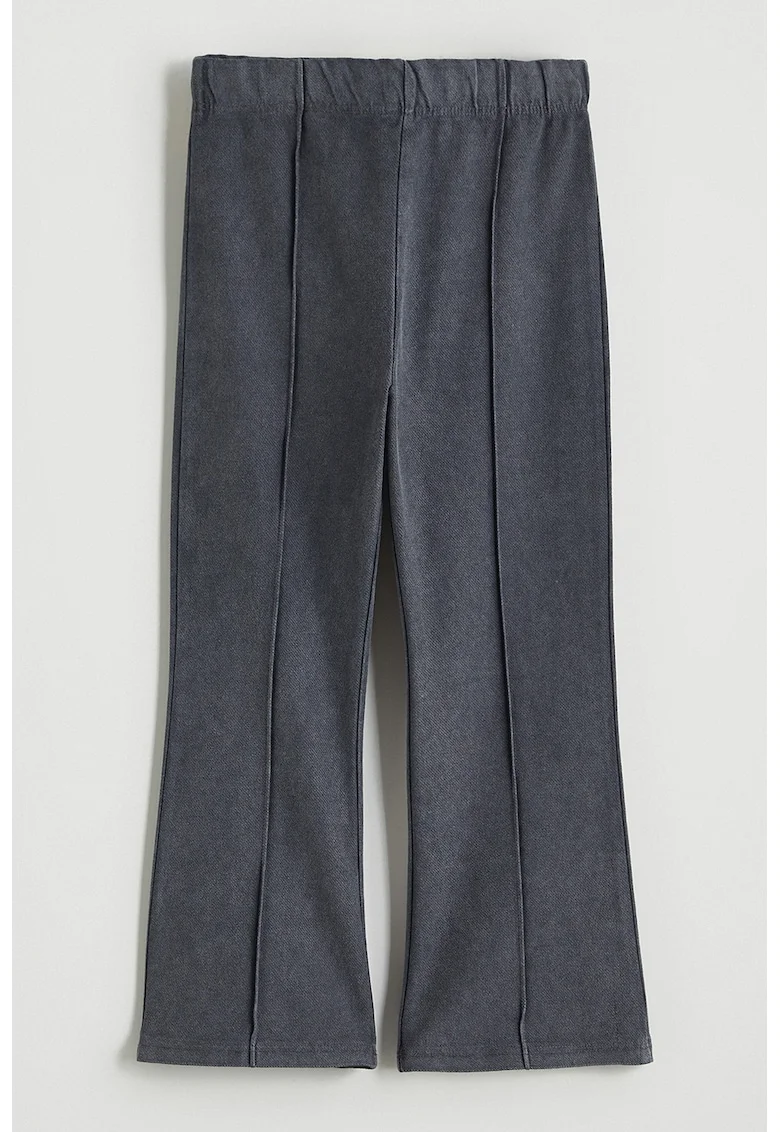 Pantaloni evazati cu talie elastica, Gri inchis