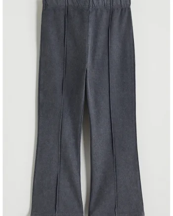 Pantaloni evazati cu talie elastica, Gri inchis