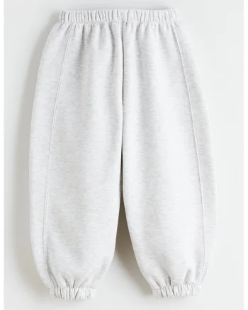 Pantaloni de trening relaxed fit cu talie elastica, Gri deschis melange