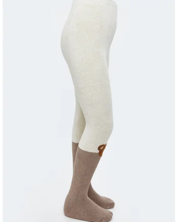 Dres termic cu aspect de sosete, Maro/Crem