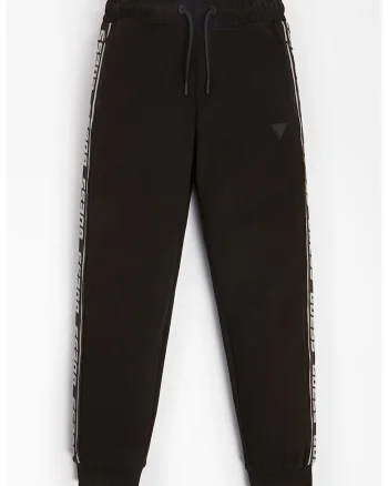 Pantaloni de trening cu benzi logo laterale, Negru