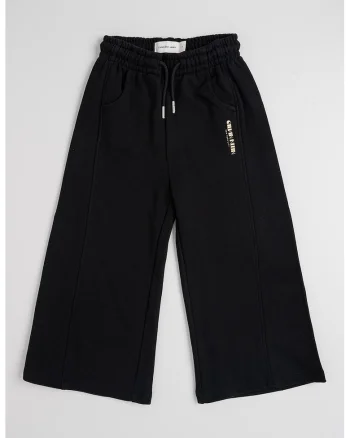 Pantaloni de trening cu logo si talie medie, Negru