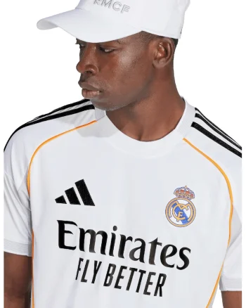 Tricou slim fit pentru fotbal Real Madrid, Alb/Negru