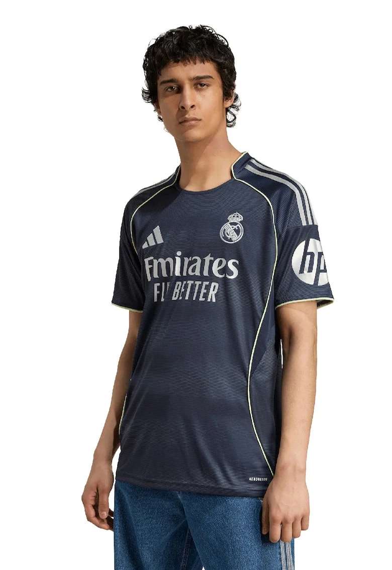 Tricou slim fit pentru fotbal Real Madrid, Alb/Gri carbune