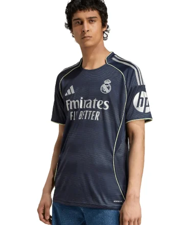 Tricou slim fit pentru fotbal Real Madrid, Alb/Gri carbune