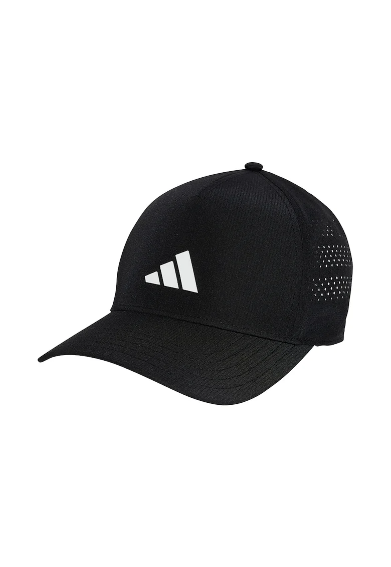 Sapca trucker ajustabila cu logo pentru fitness, Negru/Alb optic