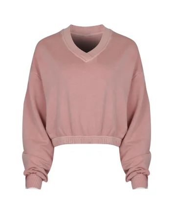 Bluza sport dama,  CL RBK ND FT CREW, roz pudrat, 100% bumbac
