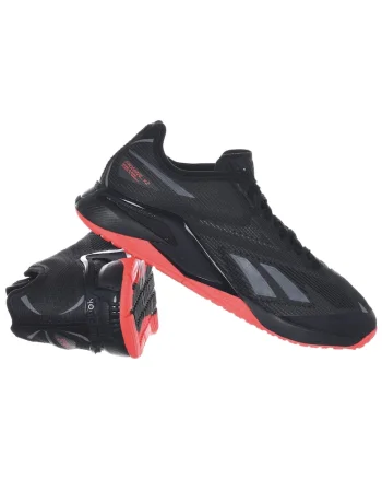 Pantofi sport dama ID6749,  Negru/Coral, Textil,
