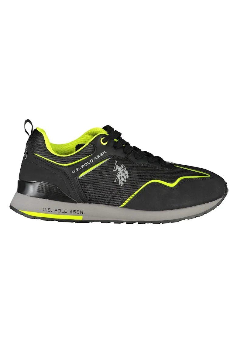 Sneakers barbati,  50% Poliester, 50% Poliuretan, Negru, 23454, Negru