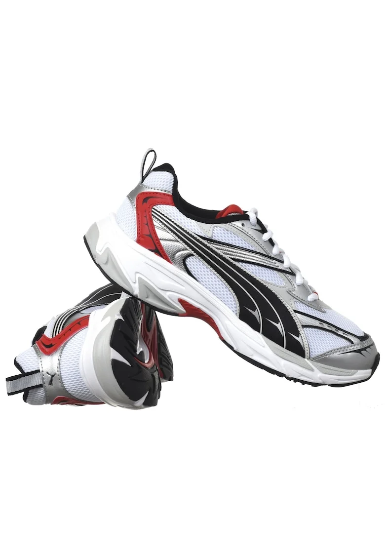 Pantofi sport barbati  Morphic, material textil, siret, talpa de cauciuc ALB, Alb | Negru