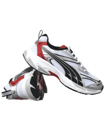 Pantofi sport barbati  Morphic, material textil, siret, talpa de cauciuc ALB, Alb | Negru