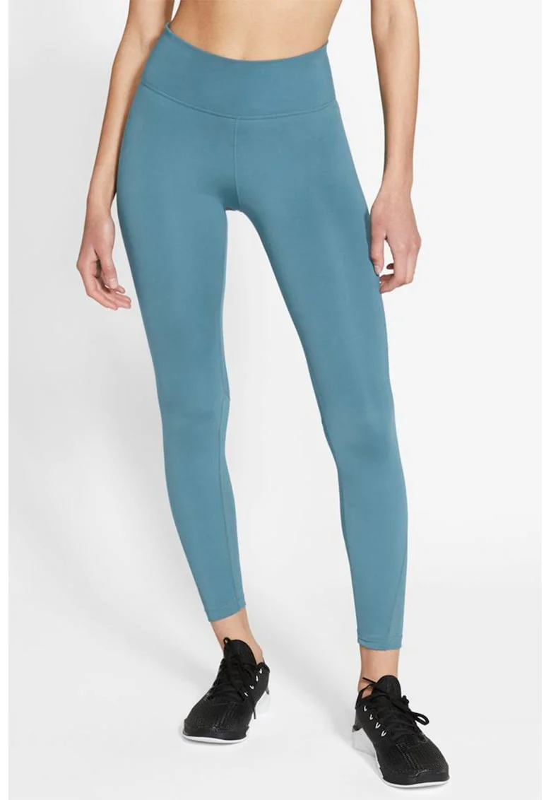 Colanti crop cu tehnologie Dri-Fit pentru fitness One, Turcoaz