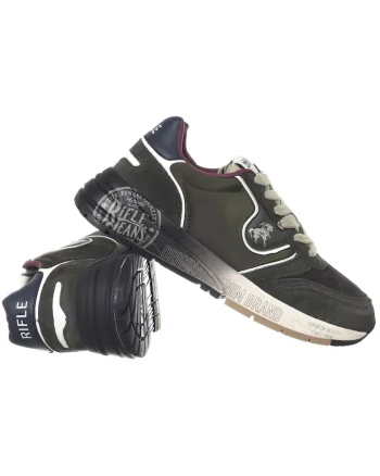 Pantofi sport barbati  verde, bordo, grafit, piele naturala, material textil, material sintetic, talpa cauciuc