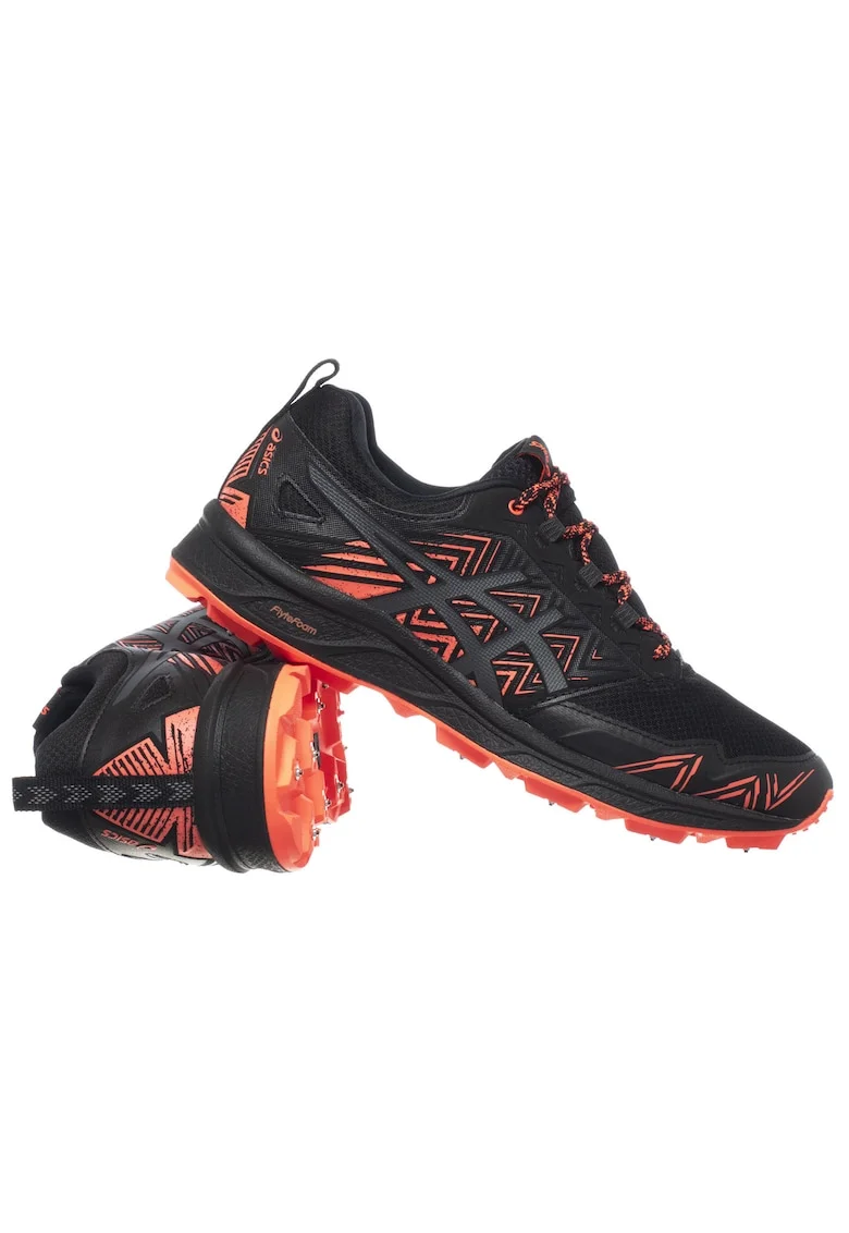 Pantofi sport barbati,  GEL-FujiSetsu 3 G-TX, negru-portocaliu, material sintetic-textil, impermeabili