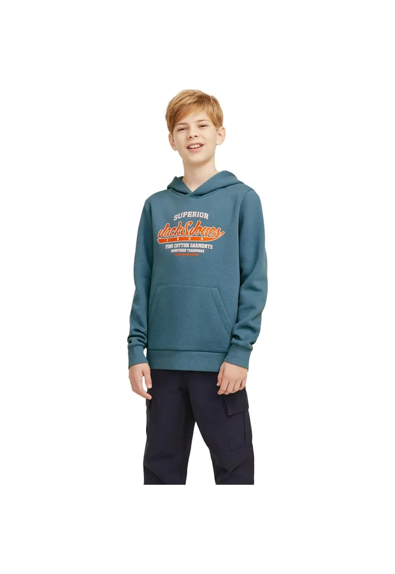Hanorac JACK &JONES Logo 2 Colours JNR 38502, Albastru deschis