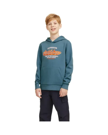 Hanorac JACK &JONES Logo 2 Colours JNR 38502, Albastru deschis