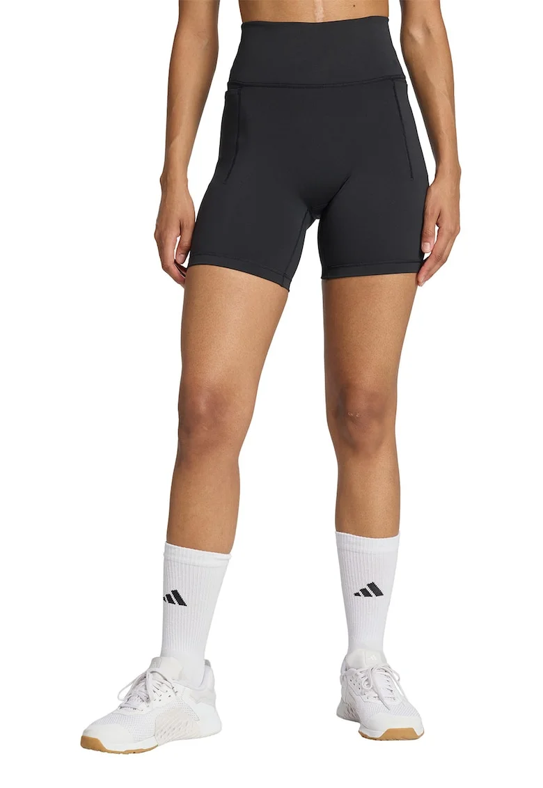 Colanti scurti cu buzunare laterale pentru fitness, Negru