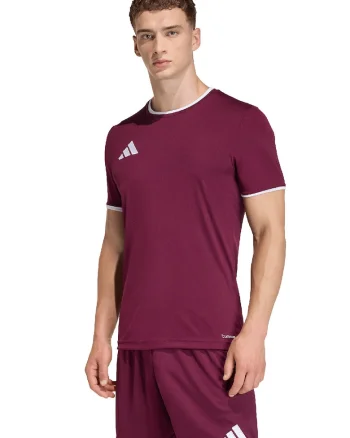 Tricou cu logo pentru fotbal Entrada26, Alb/Visiniu