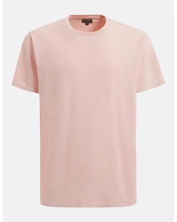 Tricou din amestec de bumbac cu decolteu la baza gatului, Roz pal