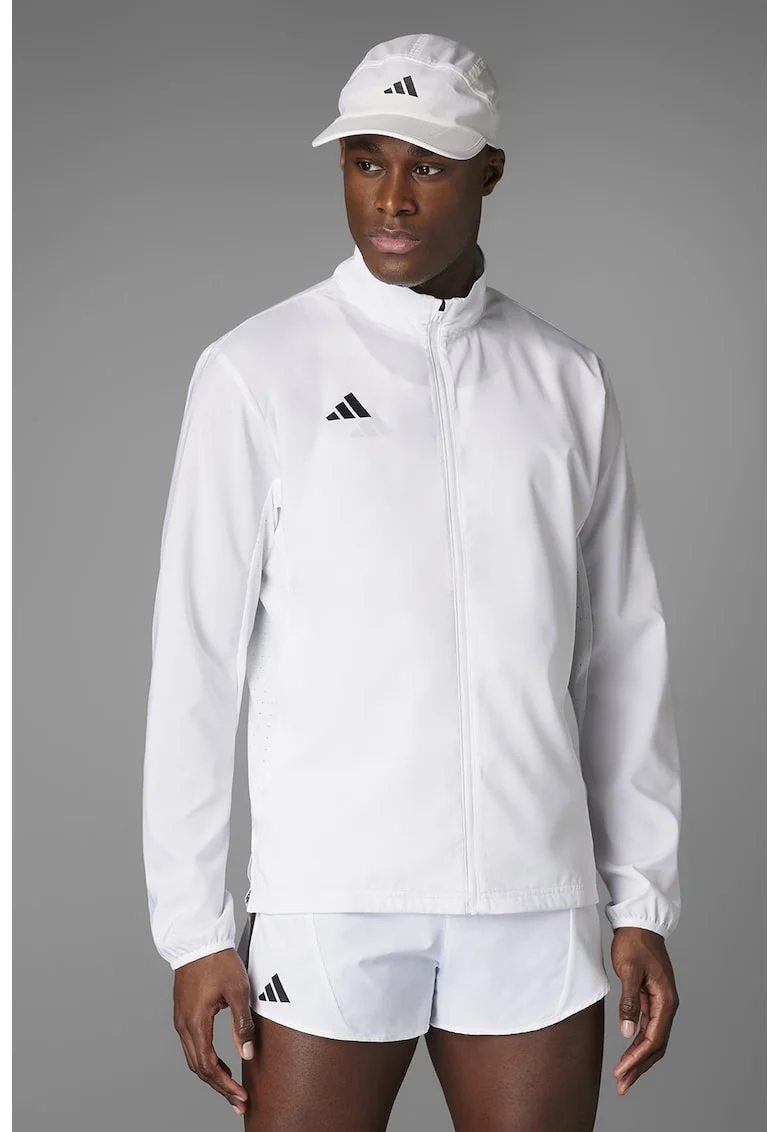 Jacheta usoara cu finisaj rezistent la apa, pentru alergare Adizero Essentials, Alb