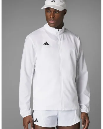 Jacheta usoara cu finisaj rezistent la apa, pentru alergare Adizero Essentials, Alb
