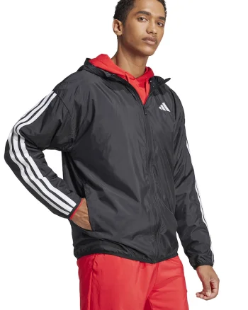 Jacheta relaxed fit cu benzi logo, Alb/Negru stins