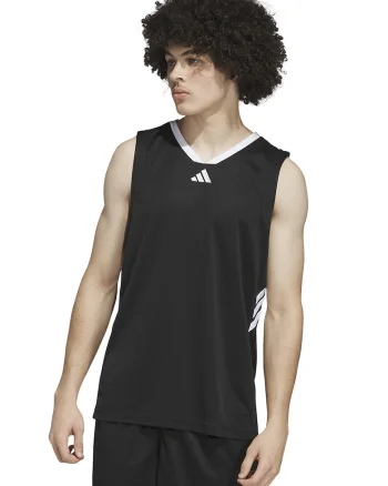 Tricou cu decolteu in V pentru baschet, Alb/Negru