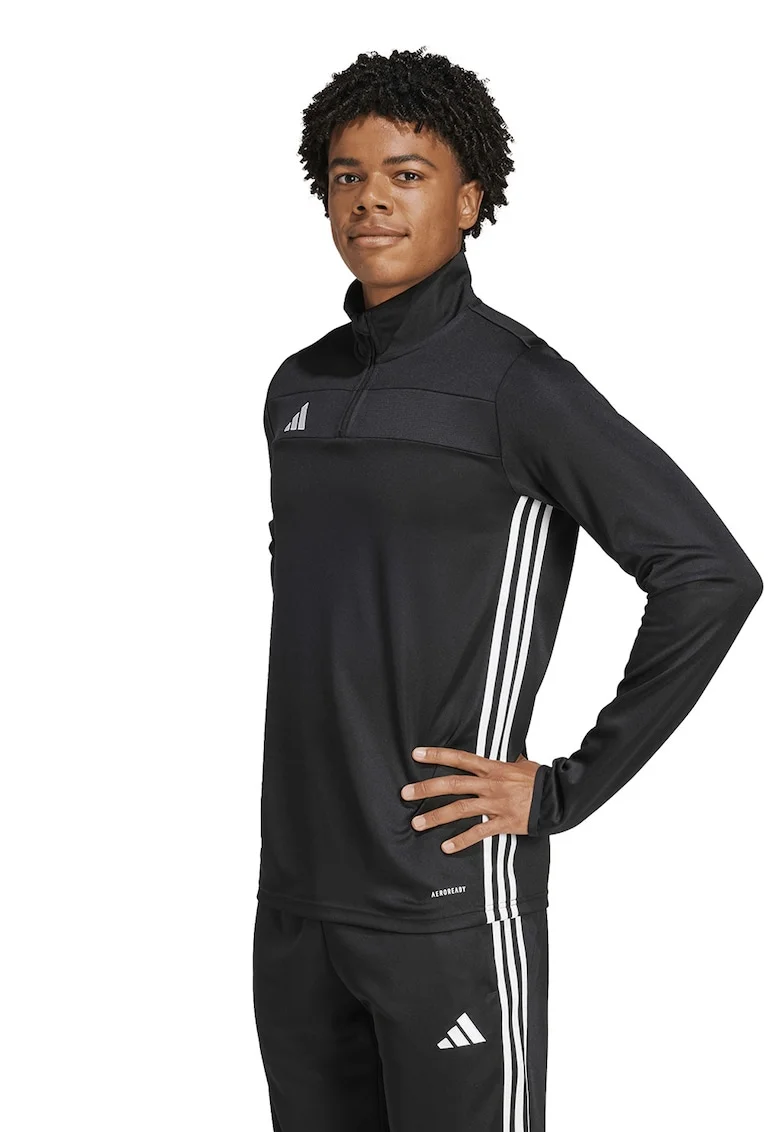Bluza de trening cu logo pentru fotbal, Alb/Negru