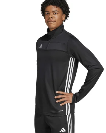 Bluza de trening cu logo pentru fotbal, Alb/Negru