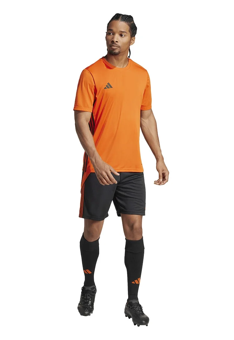 Pantaloni scurti pentru fotbal TIRO 24, Negru/Portocaliu