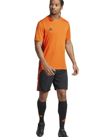 Pantaloni scurti pentru fotbal TIRO 24, Negru/Portocaliu