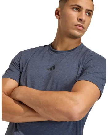 Tricou slim fit pentru fitness D4T, Bleumarin