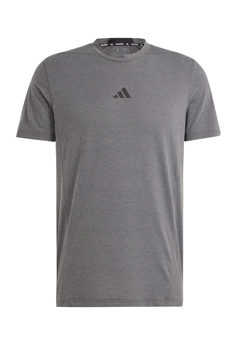 Tricou slim fit pentru fitness D4T, Gri inchis