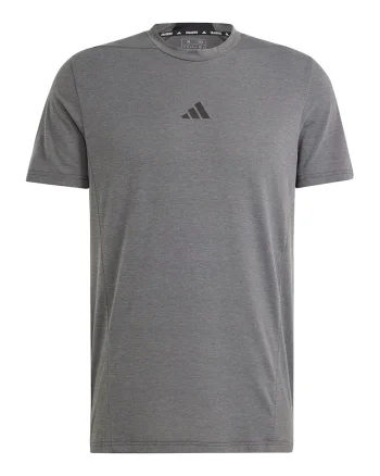 Tricou slim fit pentru fitness D4T, Gri inchis